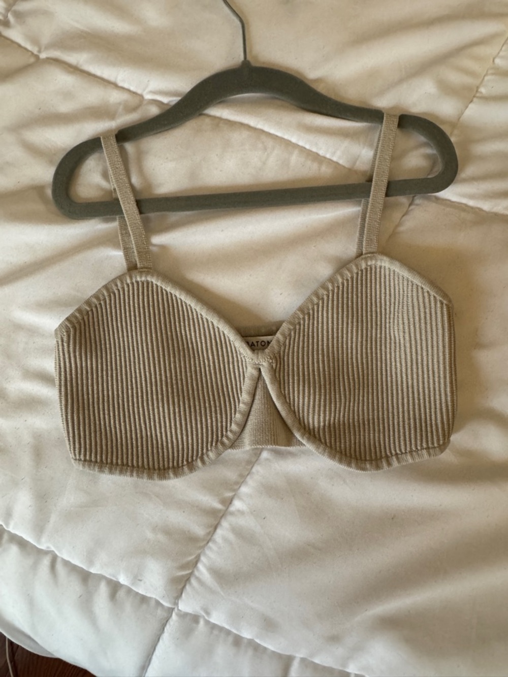 Babaton Ribbed Taupe Bralette